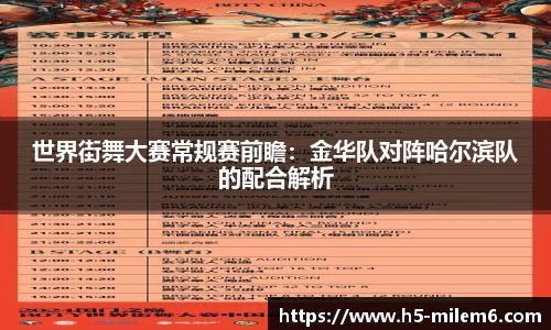 世界街舞大赛常规赛前瞻：金华队对阵哈尔滨队的配合解析